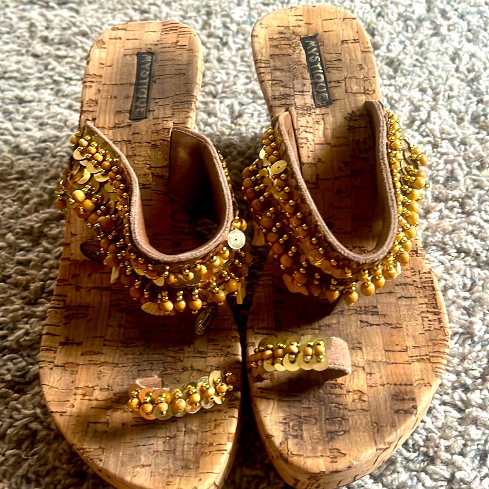 Mystique cork wedge Sz 9